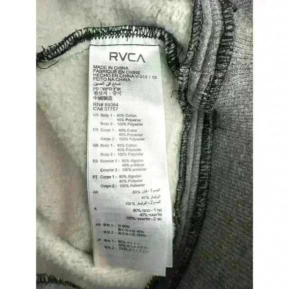 RVCA MENS SMALL CAMDEN FLEECE ANORAK HOODIE - Picture 7 of 7